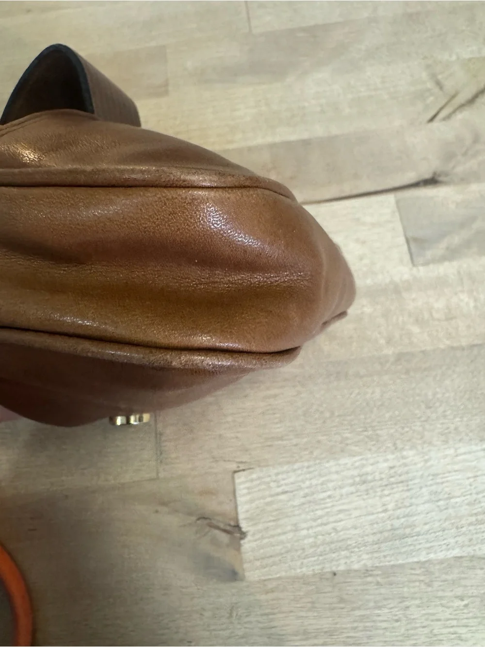 Etienne Aigner vintage Brown Leather Wristlet Clutch wallet makeup pouch